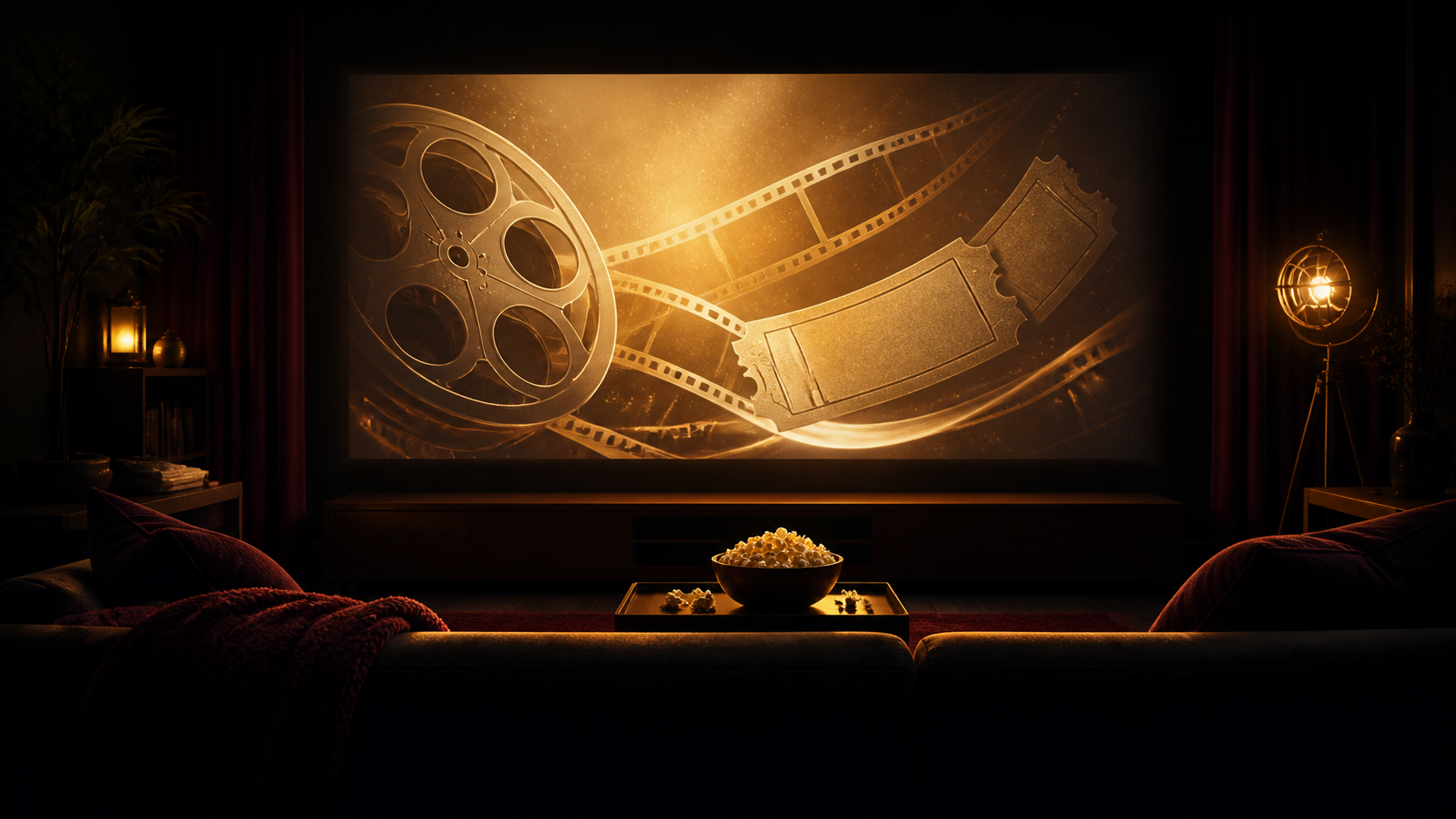 自宅で映画を楽しむイメージ